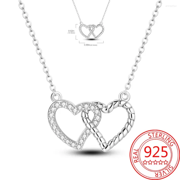 Chains Original Design 925 STERLING Silver Love Entrelace Collier Date de la fête Bijoux de fiançailles