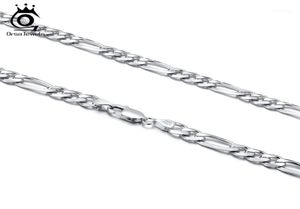 Kettingen ORSA JEWELS Trendy Man Vrouw Figaro Ketting 5mm DiamondCut 925 Zilveren Sieraden Feestcadeau Heel OSC3418162621