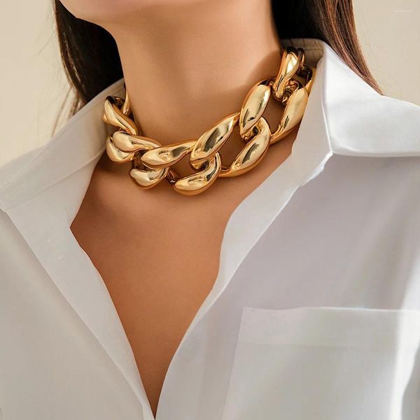 Chaînes Ourfuno exagéré en plastique CCB Big Chunky chaîne collier pour femmes Punk fête de mariage simple mode bijoux fille cadeau