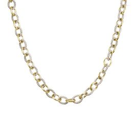 Cadenas Oval Chapado en oro Cadena de eslabones gruesos para mujeres Hombres 18 pulgadas Clásico Plata pura 925 Collar Accesorios de joyería fina Festival