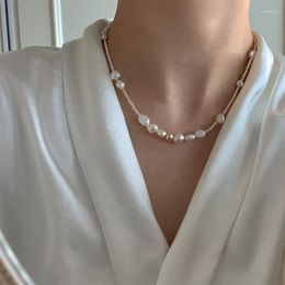 Ketens panjbj zilveren kleur parel ketting voor vrouwen meisje barokke choker onregelmatige kralen sieraden verjaardag cadeau groothandel