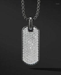 Chaînes Pave CZ Army Pendentif Hommes Collier Mode Boîte en acier inoxydable Chaîne Collier pour bijoux Gift9248637