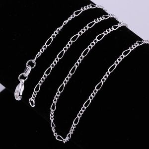 Cadenas PCS 925 STERLING SILVER 16-30 pulgadas 2 mm Figaro Chain Collar Collar de joyería fina