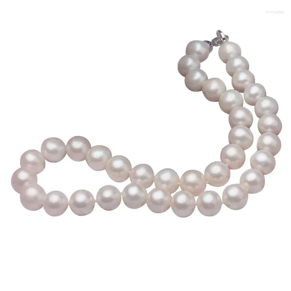 El collar de perlas de cadenas es redondo e impecable con una luz extremadamente fuerte, sin núcleo, perlas viejas de agua dulce LB178