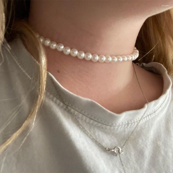 Chaînes Colliers De Perles Pour Femmes Simulé Chaîne Collier Collier Femme Ras Du Cou De Mariage Bijoux De Mariée Cadeaux De Fête