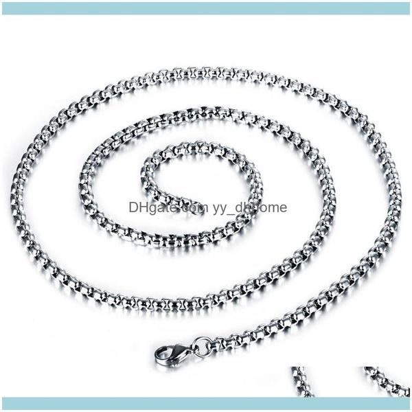 Chaînes Pendentifs Jewelrychains 1.5Mm En Acier Inoxydable Colliers Boîte Poli En Vrac Fermoirs De Homard Mode Aessories Bijoux En Gros Drop De