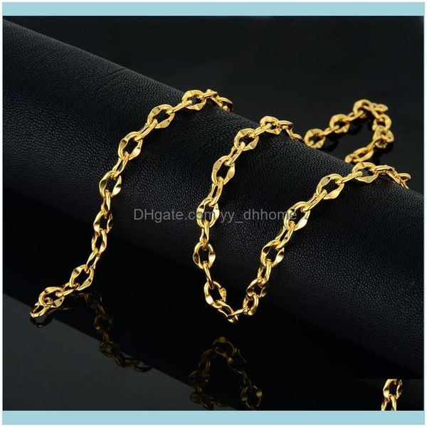 Chaînes Pendentifs Jewelrychains Vintage 45/50/60/66 Long Collier Hip Hop Or Couleur Chaîne Pour Hommes En Acier Inoxydable Colliers Homme Homme Bijou