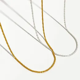 Chains Peri'sbox Gold / Silver Color Flat Colliers de chaîne brillante brillante Électante Chokers élégants pour femmes bijoux 2024