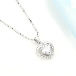 Chaînes personnalisées pendentif en forme de coeur en argent simple et élégant collier d'amour festival éternel