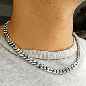 Kettingen stukken roestvrij staal Cubaanse link ketting voor mannen vrouwen bezoedelen zware kinketting choker 16 18 20 22 24 InchesChains242m