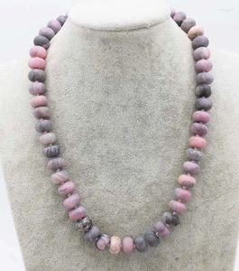 Chaînes Rose Rhodonite Blurry Roundel 12 6mm Collier 18 pouces Perles en gros Nature Femme 2023 Incroyable