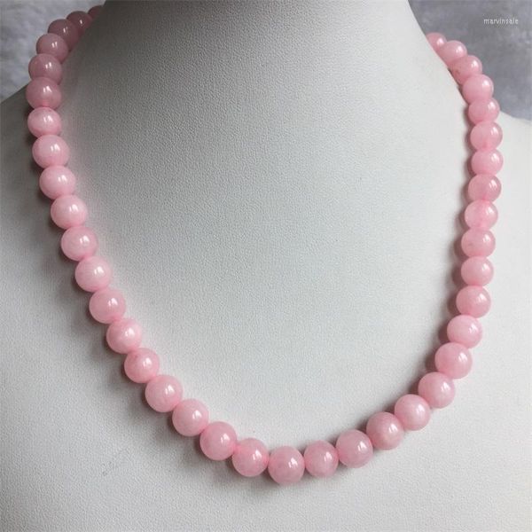 Chaînes Rose Rose Poudre Cristal Quartz Pierre Naturelle Collier Ras Du Cou Femme Designer Amoureux Punk Noël Boho Street Chic