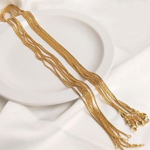 Kettingen vergulde True Gold Color Retentie 60 cm lange ketting ketting Diy sieraden maken accessoires Juwelier bevindingen