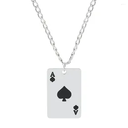 Chaines Carte de poker Ace of Spades Pendants Chain Collier pour hommes Femmes Bijoux Hip Hop Cadeaux en gros