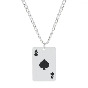 Chaines Carte de poker Ace of Spades Pendants Chain Collier pour hommes Femmes Bijoux Hip Hop Cadeaux en gros