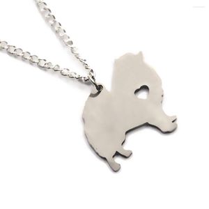 Chaînes Poméranie Chien Collier Charme Coeur Mignon Animal De Compagnie J'aime Les Chiens Pendentif Bracelet Porte-clés Signet