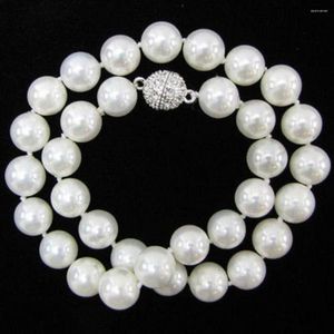 Chaînes Jolie 10mm Véritable Blanc Mer Du Sud Shell Perle Perles Rondes Collier 18