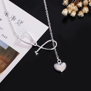 Kettingen Pretty 925 Stamped Silver Heart Pendant ketting voor vrouwen Fashion Lady Holiday Gifts Wedding Party Sieraden