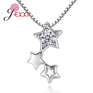 Cadenas Bastantes estrellas centelleantes Collar de cuello de gargantilla de mujeres Luxury 925 Sterling Silver Transparant Cubic Zircon Neck Jewellery