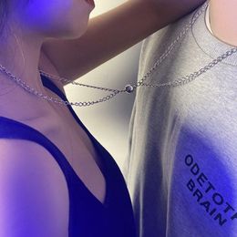Cadenas Princesslove moda pareja collar magnético pulsera hombres y mujeres par imán larga distancia amor clavícula cadena