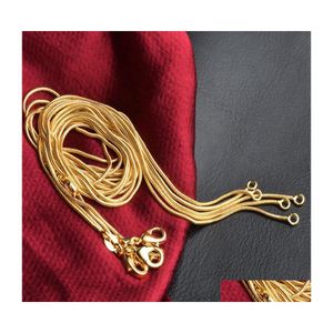 Ketens promotie verkoop 18k gouden ketting ketting 1 mm 16in 18in 20in 22in 24in 26in 28in 30in gemengde gladde slang unisex kettingen 215 dr dhquz