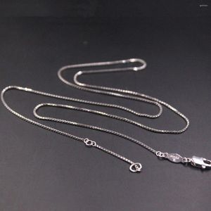 Chaînes PT950 Pure Solid Platinum 950 Collier Mince Foxtail Boîte Chaîne Pour Femme Lien 42.5 2.5cmL Cadeau / 4g