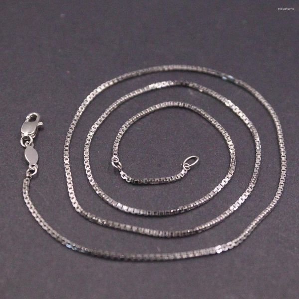 Chaînes PT950 Pure Solid Platinum 950 Collier pour femme 1mm Boîte Chaîne Lien 45cm / 5.5g