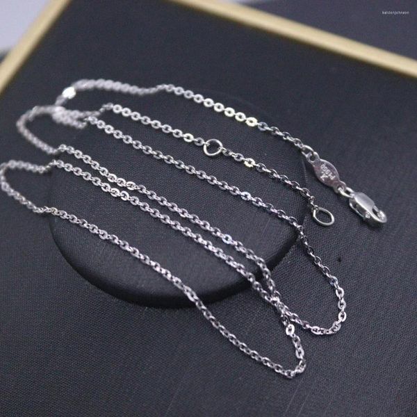 Chaînes PT950 Pure Solid Platinum 950 Collier pour femme 1.1mm Rolo Chain Link 45cm / 3.1g