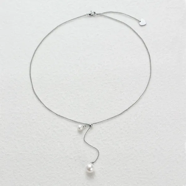 Chaînes Pull-out Cold Style Minimaliste Pearl Grace All-Match Collier pour les femmes