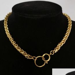 Chaînes Punk Cubain Colliers Collier Femmes Collier 14K Or Jaune Chunky Chaîne Épaisse Cercle Hip Hop Hommes Cou Bijoux Drop Livraison Jewel Dhefp