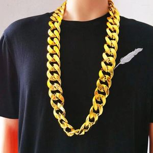 Cadenas Punk Exagerada Cadena gruesa Collar chapado en oro Hombres Joyería de moda personalizada DIY Bolsa de cintura Po Props