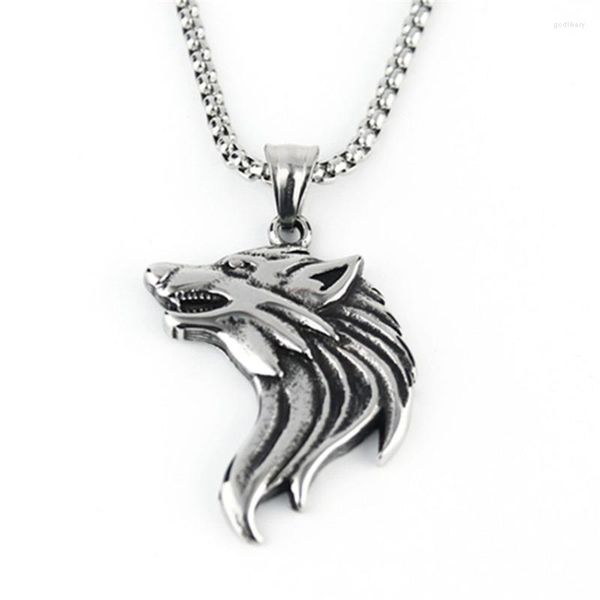 Chaînes Punk Fashion Brave Men Colliers Bijoux Pendentif Loup