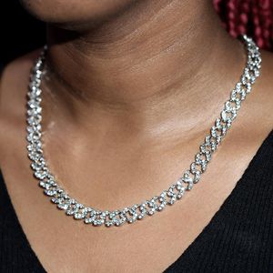 Kettingen Punk Iced Out Crystal Cuban Link Chain Necklace for Women Luxury Bling Rhinestone Miami Choker Statement Jewelrychains