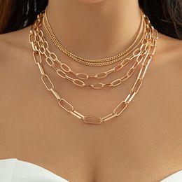 Ketens punk multilayer cubaanse dikke ketting ketting mannen vrouwen vintage gothic gold kleur dik sleutelbeen choker grunge sieraden steampunk