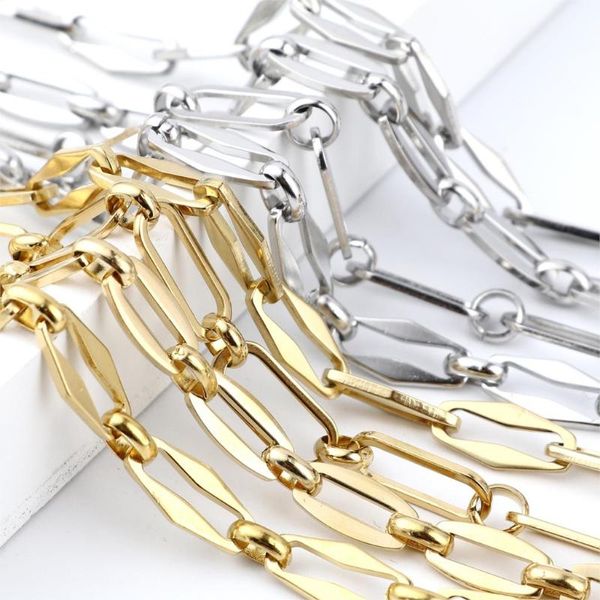 Cadenas Punk Collar de cadena de acero inoxidable Collares de metal de color dorado para mujeres Hombres Collar Joyas Regalos 1 pieza