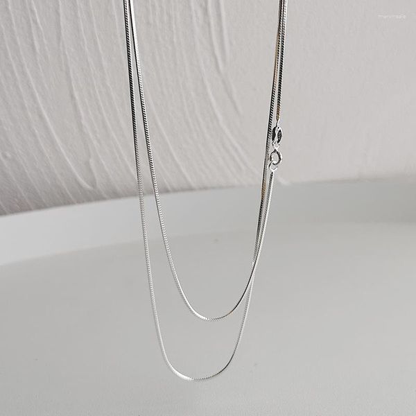 Cadenas de plata de ley 925 pura, 1,5 MM, 120 CM, collar de cadena Sanke, diseñador de joyería para mujer, vestido de pasarela, raro, INS, Japón, Corea