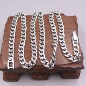 Kettingen Puur 925 Sterling Zilver 6mm Curb Link Chain Heren Ketting 19.7inch Stempel S925