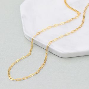 Kettingen Pure Gold Women's Necklace Trendy Yellow Lady Unisex Vrouw's Italiaanse stoeprandketen Diamant-Joody Cable Link 18inchlchains