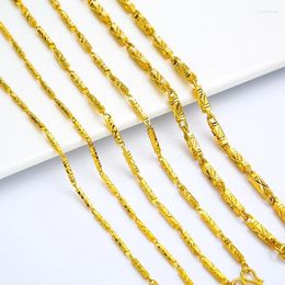 Chains Pure plaqué Real 999 Gold 18K Never Fade Color Tous les cadeaux des femmes solides