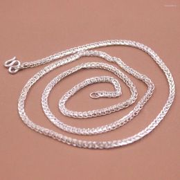 Chaînes Pure S999 Fine Silver Femmes Hommes 2mmW Wheat Foxtail Chain Link Collier 50cmL 6-8g