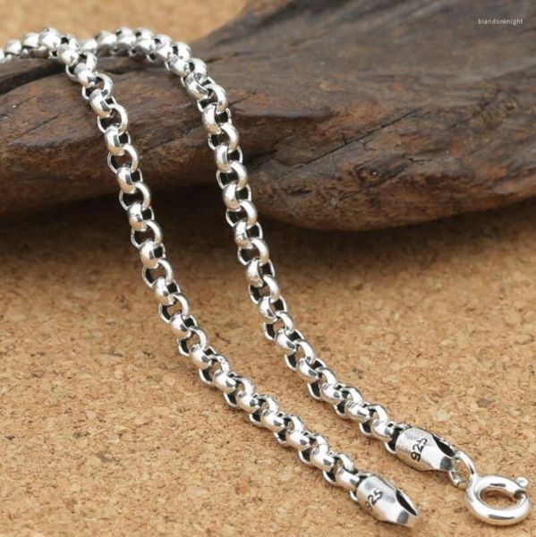 Chaînes Pure Silver 3mm d'épaisseur Cross O Link Chaîne S925 Collier Pull Sterling 925 Bijoux