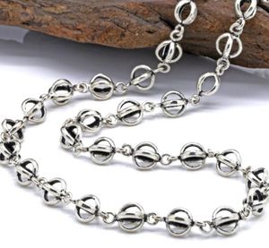Cadenas de plata pura de 7 mm Collar de cadena de eslabones de linterna pequeña Sterling 925 JewelryChains Sidn22