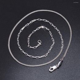 Cadenas Pure Solid Pt950 Platinum Collar de mujer Lucky Curb Chain con cable 16 "L