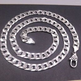 Chains Pure Solid S925 Chaîne en argent sterling 8 mm Collier de liaison de trottoir unique envisage 50g 24 pouces