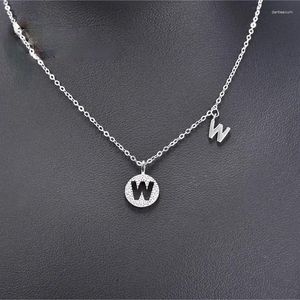 Ketens pure w letter ketting ketting dames luxe coole stijl Engelse sleutelbeen ketting zilveren kleur