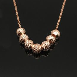 Chaînes Violet Or Brillant Multi-perle Collier Pour Femme Simple 14K Rose Plaqué Pendentif Style Chinois Fête BijouxChaînes