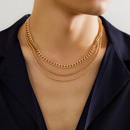 Chaînes PuRui Hip Hop Multicouche Twist Link Chaîne Collier Pour Hommes Unisexe Ras Du Cou Quotidien Porter Bijoux Collier Sur Le Cou Party Street