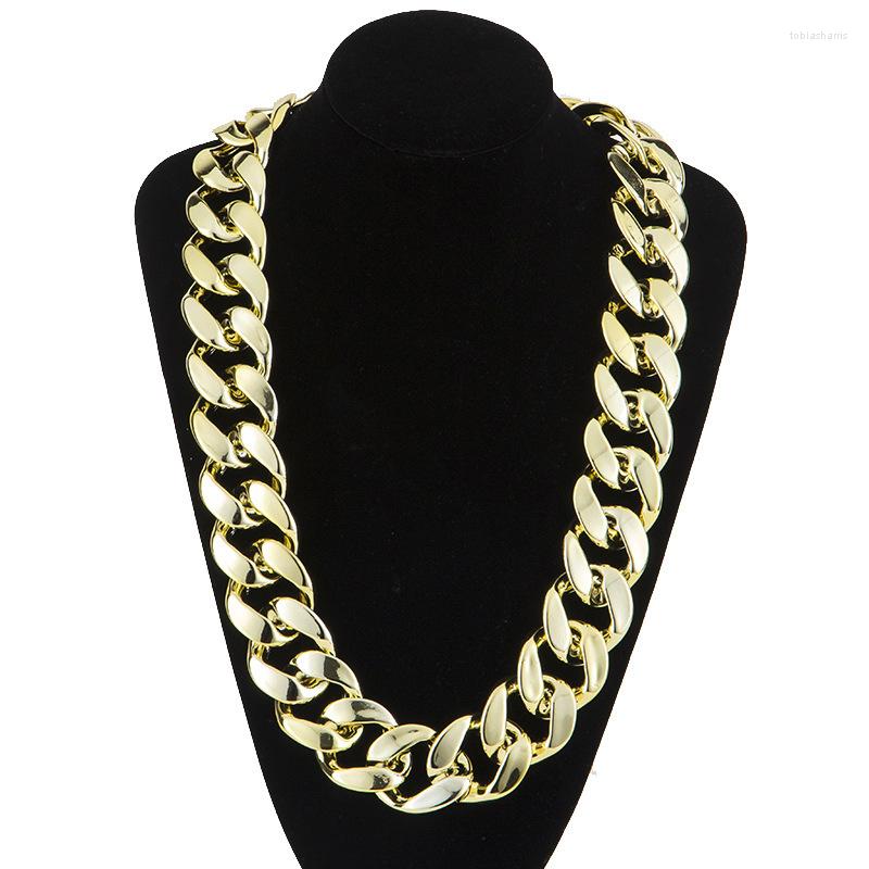 Chains Rap Rock Much Big Width 35MM Plastic Chain Bling Iced Out 2 Colors Necklace Hip Hop Jewelry AN010