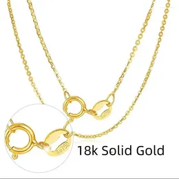 Chains Real 18k Gold Chain Collier Classic O Design Pure Solid Au750 Fashion Fait Bijoux Gift For Women