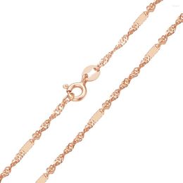 Chaînes véritable collier en or rose 18 carats spécial Singapour chaîne lien femmes cadeau